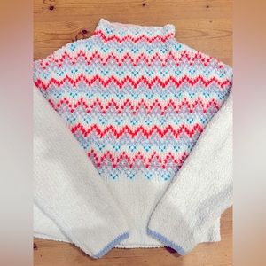 Anthropology Pilcro Fair isle mock neck pullover